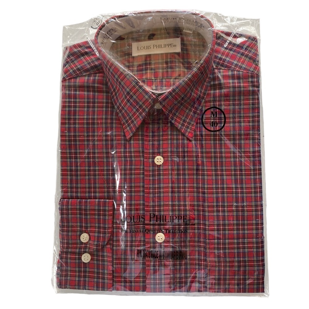 Louis Philippe Mens size M-40 long sleeve collared button down dress shirt